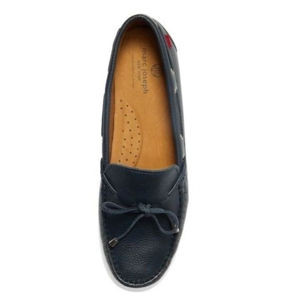 NEW MJNY Marc Joseph Riverview Leather Loafers Navy Grainy Women's 7 | Old Money